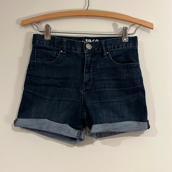 GAP Other - GAP KIDS Denim Classic Jean Shorts Dark Wash Cuffed Girls 12 Adjustable Waist
